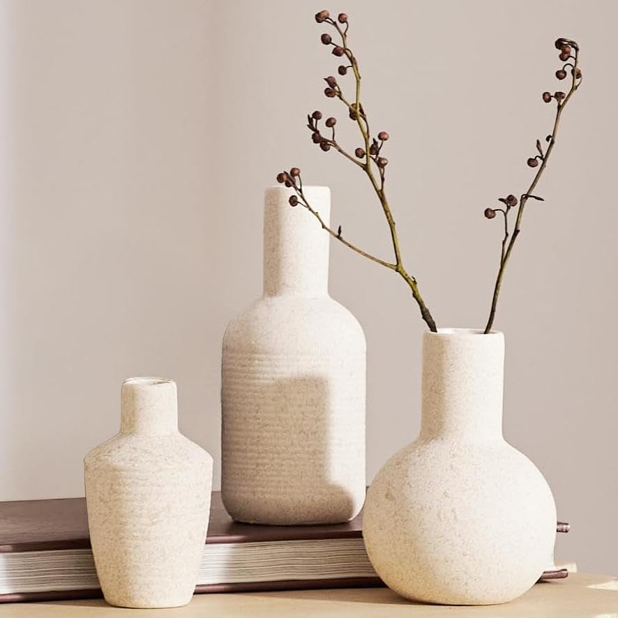 Nordic Ceramic Vase Set – Modern Minimalist Home Décor